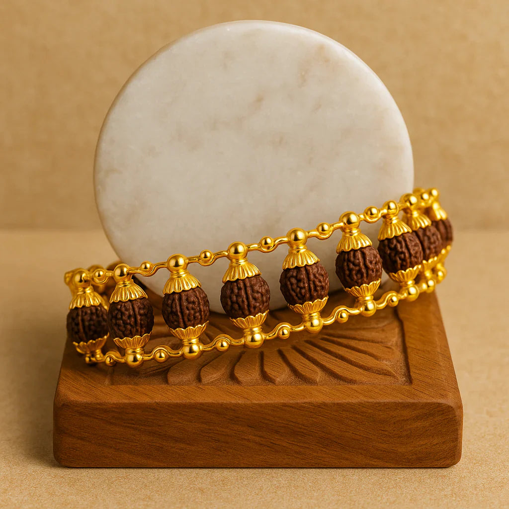 Gold Plated Rudraksha Bracelet