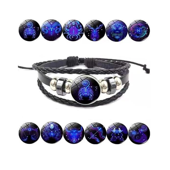 🔥Zodiac Constellation Black Leather Guardian Bracelet 🔥