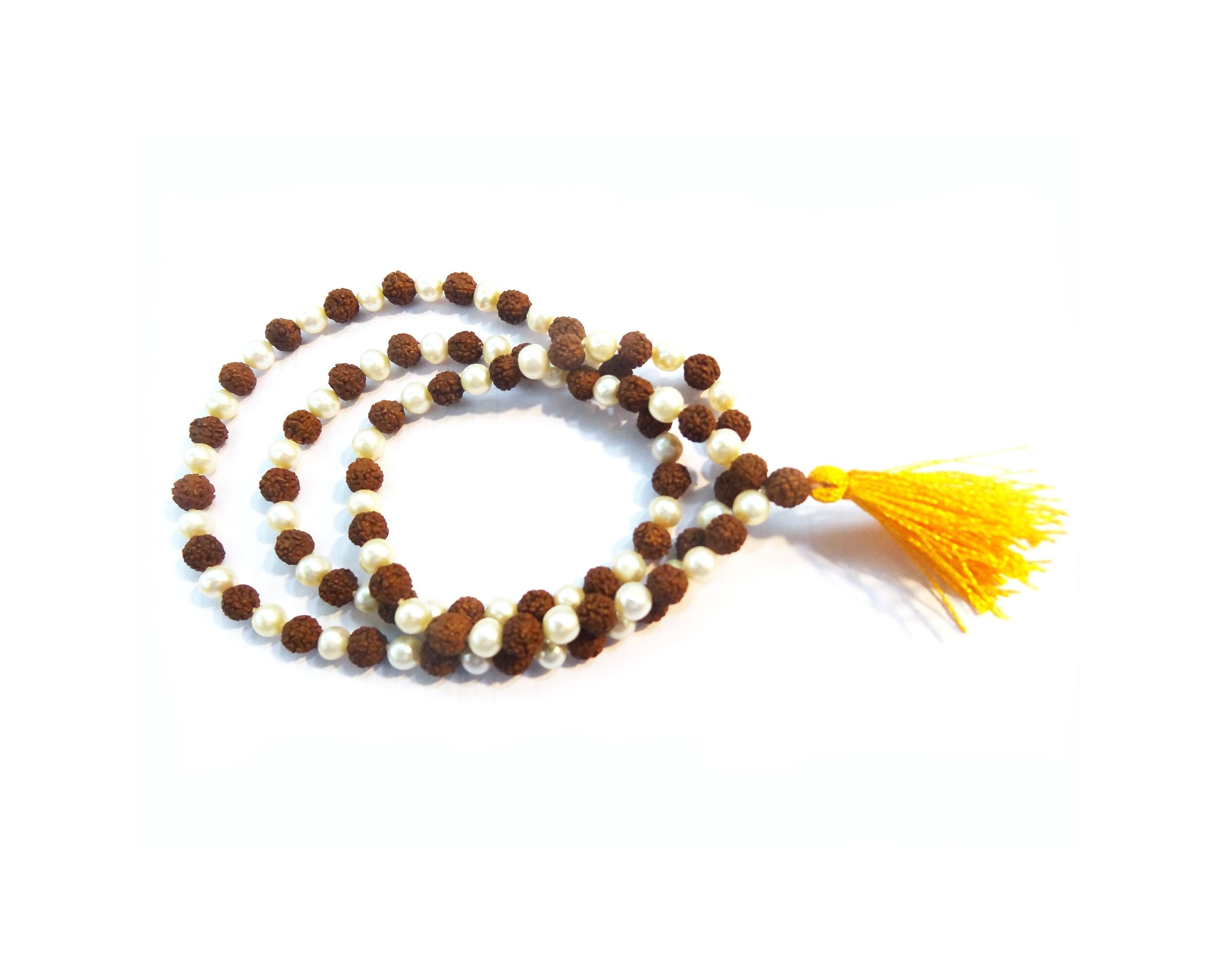 Rudraksha and Pearl 108 +1 Beads Mala