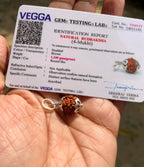 Lab Certified 925 Silver + 4 Mukhi RUDRAKSHA Panchmukhi Rudraksh 4 Face Rudraksham (10mm) Pendant Yoga Prayer Healing, Health, Kids, Adults